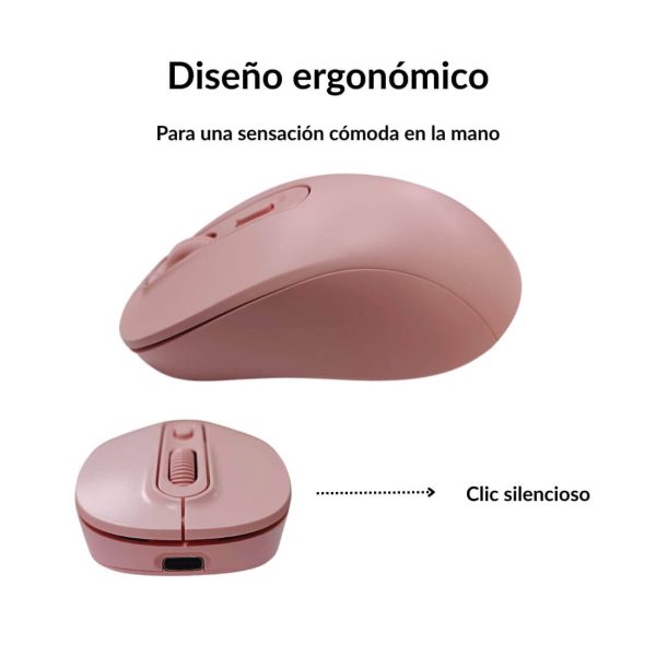 Mouse Inalámbrico Recargable Doble Modo (USB 2.4G + Bluetooth) - Imagen 2