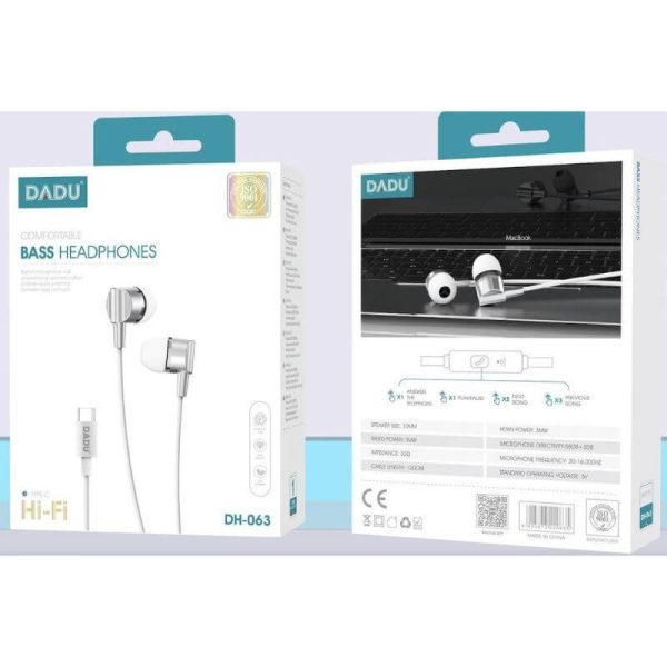Auriculares con Cable Tipo C y Micrófono