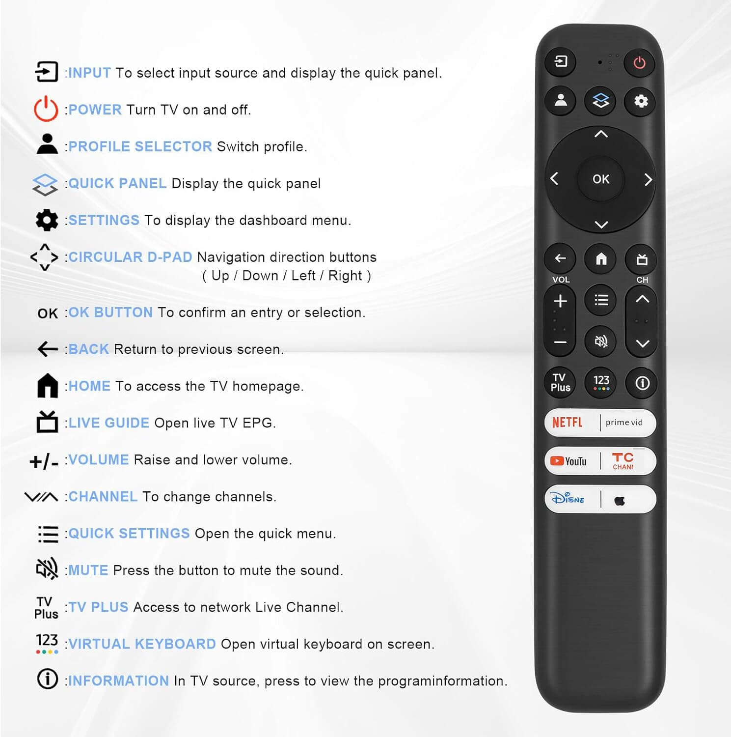 Control remoto para television TCL - RC813 - Imagen 3