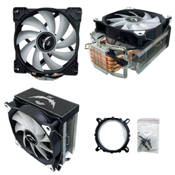 Disipador Ventilador 12 cm con 4 Tubos de Cobre para CPU (Versión con control de temperatura) - Imagen 2