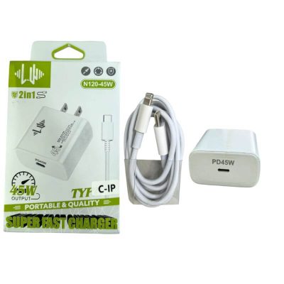 Cargador rapido PD45W con cable tipoc a iphone