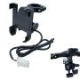 Soporte de teléfono con cargador USB para motocicleta