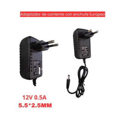 Adaptador corriente 12v 500mah 5.5*2.5mm