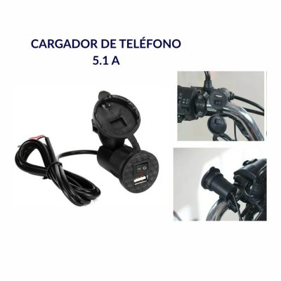 Cargador USB Impermeable Para Motocicleta – 5.1a de carga rápida