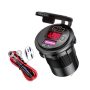 Cargador USB PD + QC 3.0 para motor/coche 12/24V con voltímetro LED 45W