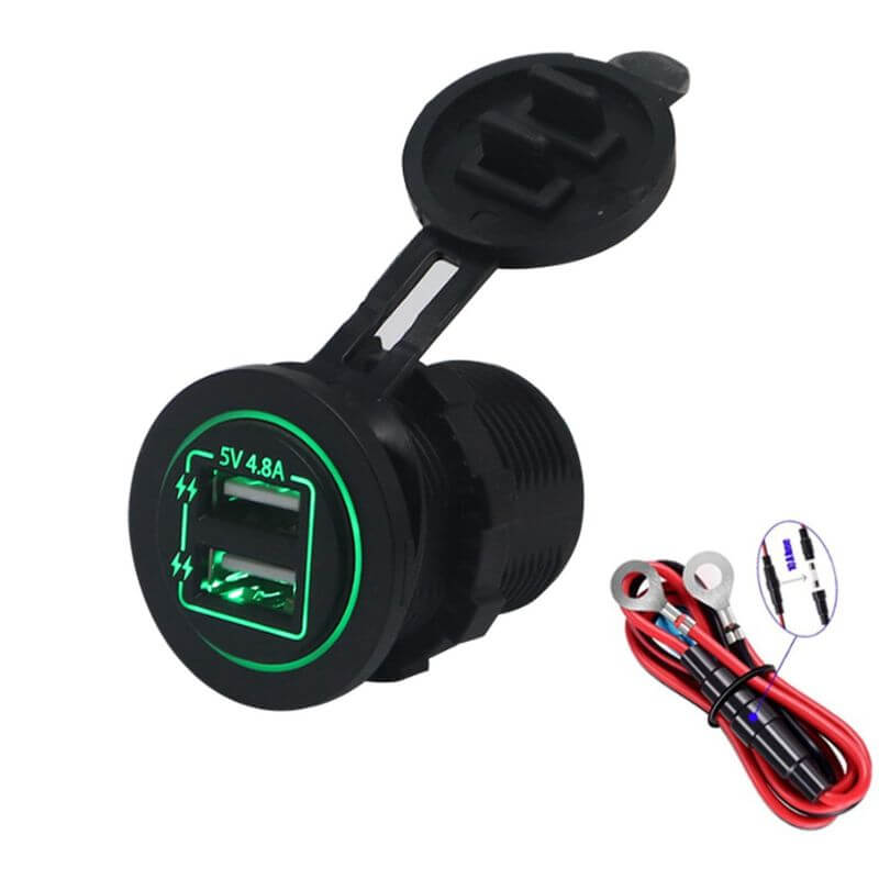 Cargador Rápido 5V 4.8A para Moto y Auto