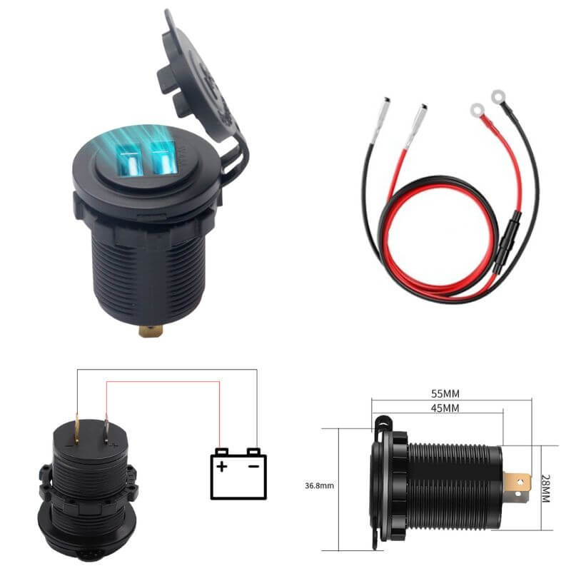 Cargador Rápido 5V 4.8A para Moto y Auto - Imagen 3