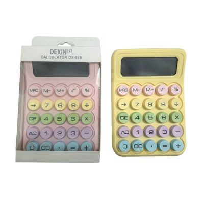 Calculadora Colorida Retro DX-816 – Diseño Pastel y Botones Redondos
