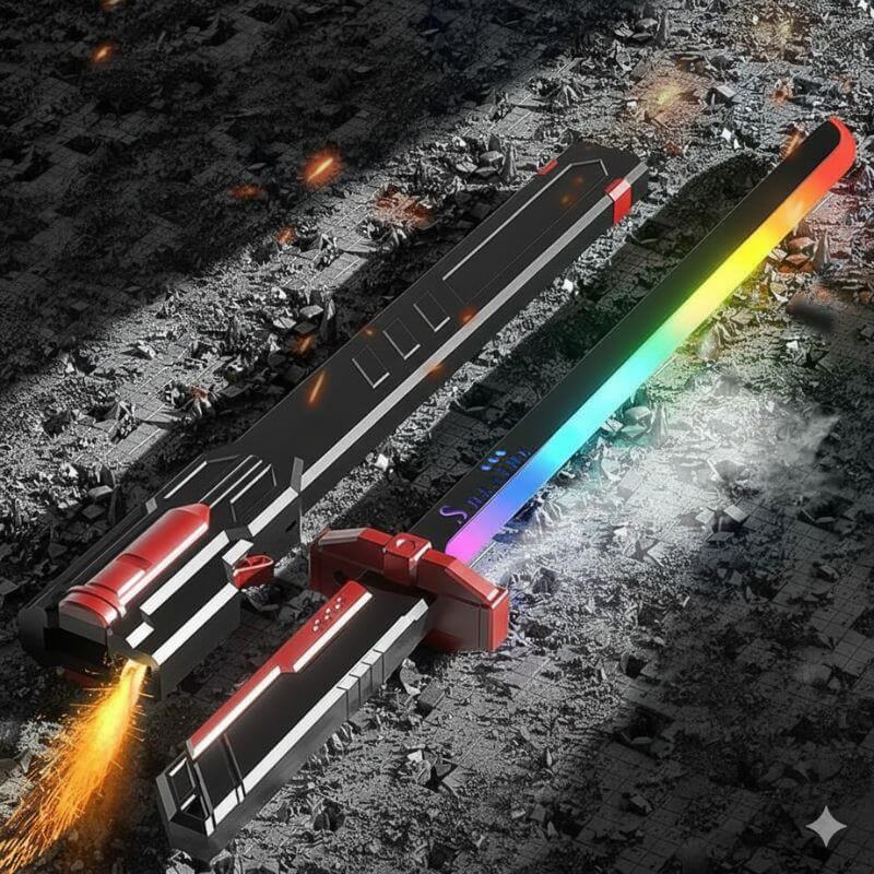 Espada Láser Multicolor de Juguete con Efectos de Humo Recargable - Imagen 2