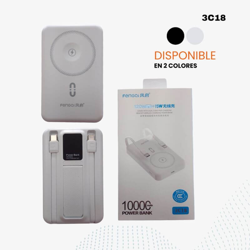 Batería Portátil Inalámbrica Magnética 10000 mAh