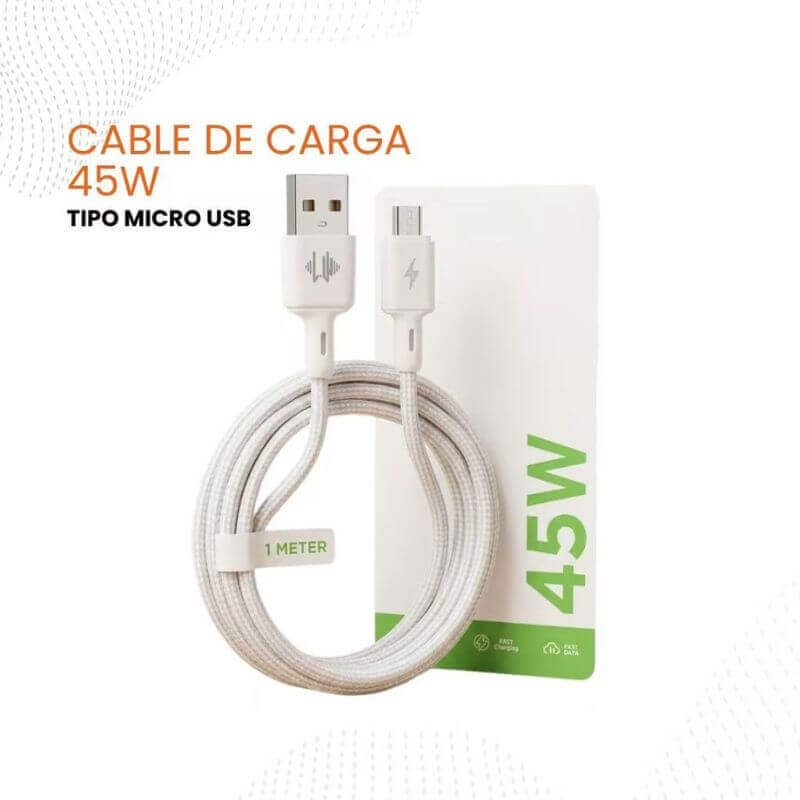 Cable Micro USB de Carga Rápida 45W
