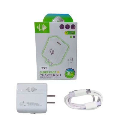 Cargador rapido QC3.0+ PD30W con cable tipoc a tipoc