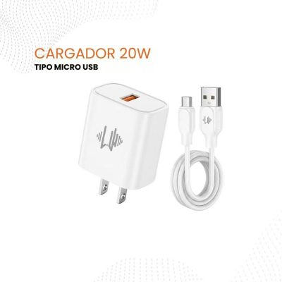 Cargador USB 20W con Cable Micro USB