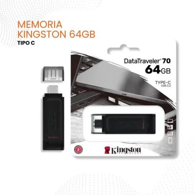 Memoria USB Tipo C 64GB Kingston DataTraveler 70