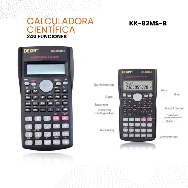 Calculadora Científica KM-82MS-B– 240 Funciones