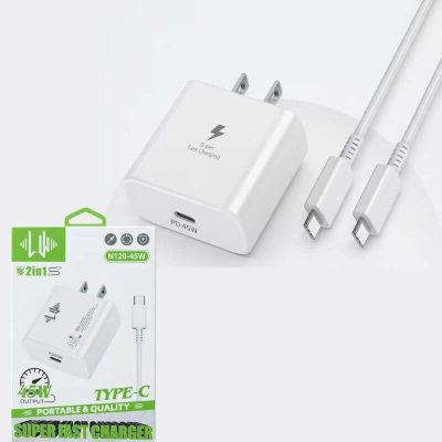 Cargador de telefono con cable tipoc a tipoc de 45W | N120-TC TC