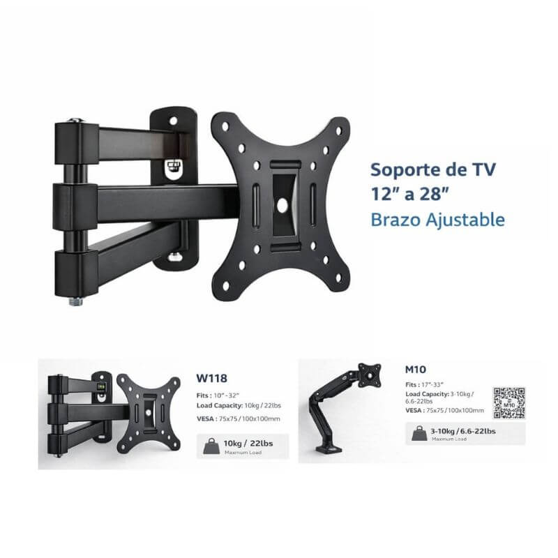 Soporte de tv giratorio para TV 12"–28" | W36