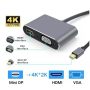 Adaptador Mini DisplayPort a HDMI y VGA 4K Ultra HD