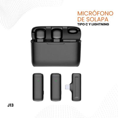 Micrófono Inalámbrico de Solapa J13 2.4G (Type-C y Lightning)