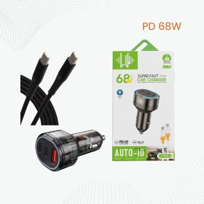 Cargador para Auto 68W con Cable Type-C a Type-C