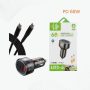 Cargador para Auto 68W con Cable Type-C a Type-C