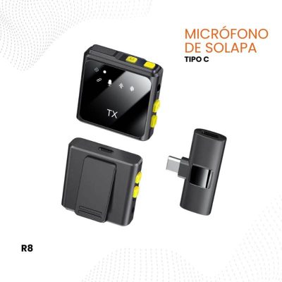 Micrófono de Solapa Inalámbrico R8 2.4G Tipo-C