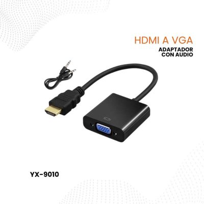 Adaptador HDMI a VGA con salida de audio de 3.5 mm