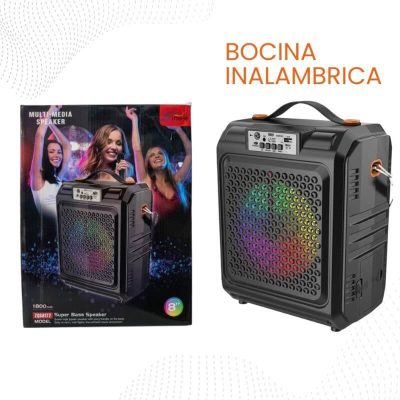 Bocina Bluetooth Inalámbrica Multifuncional con Luces LED