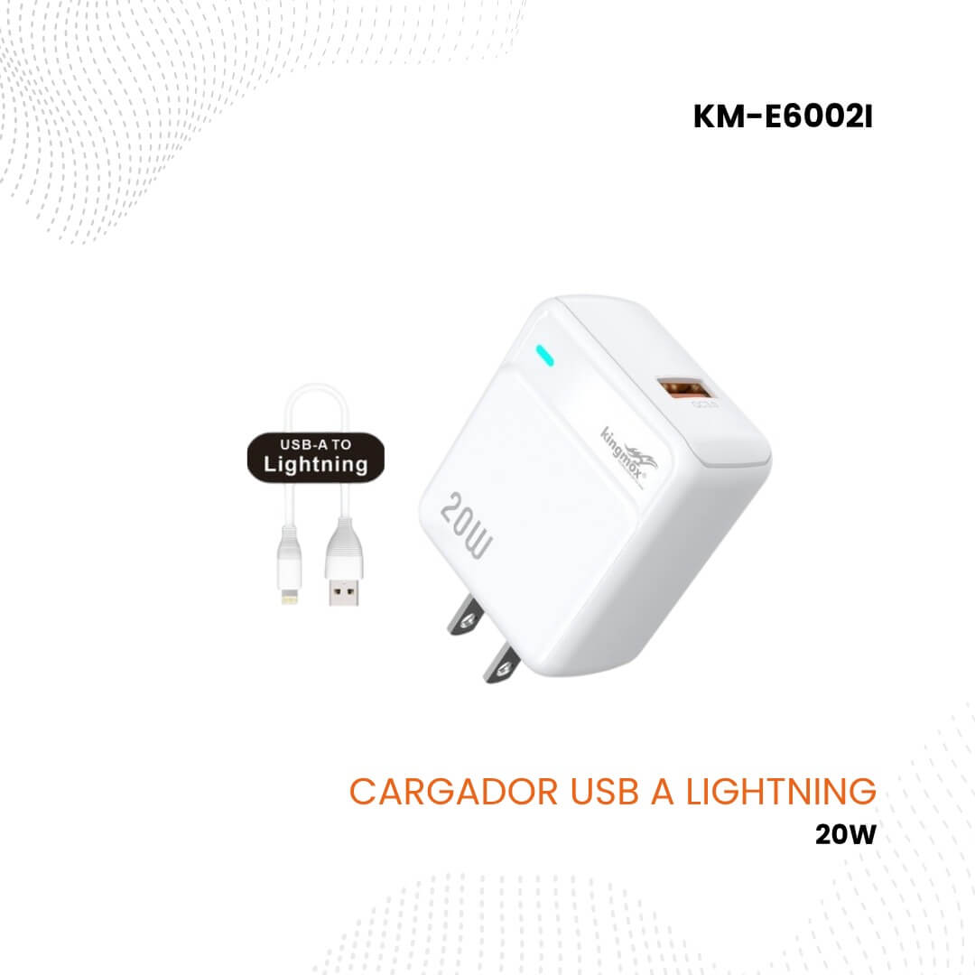 Cargador 20W USB con Cable Lightning 1.2M - KM-E6002i