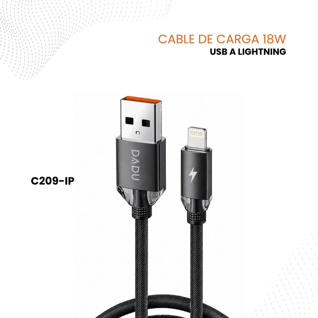 Cable DADU USB-A a Lightning 3A de 2 Metros