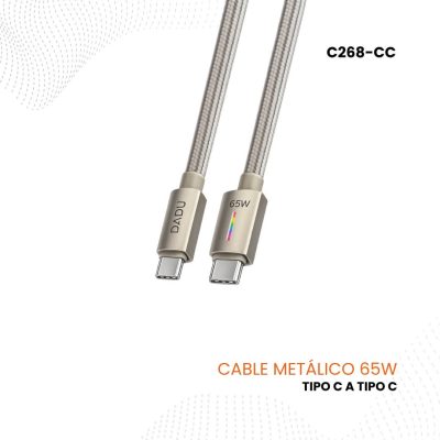 Cable DADU USB-C a USB-C 65W Carga Rápida 1 Metro