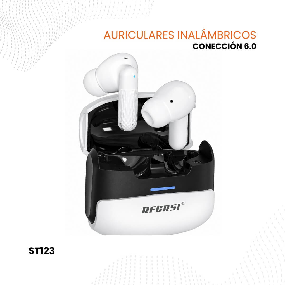 Audífonos Inalámbricos con Estuche de Carga - RECRSI RE-ST123