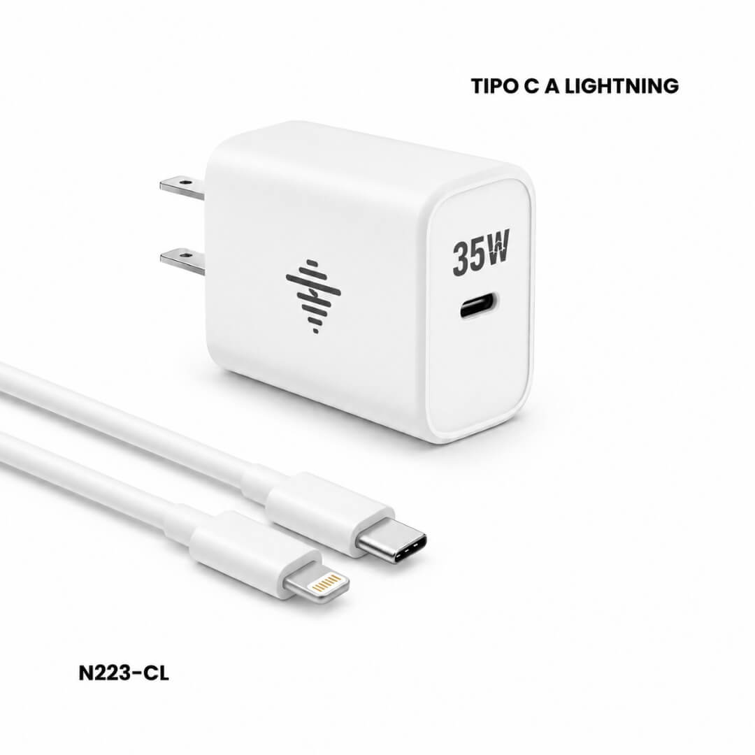 Cargador Rápido 35W con Cable Tipo C a Lightning